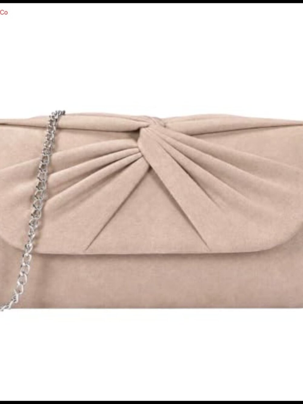 Faux Suede Pleated Bow Clutch Evening Bag Women's Handbag